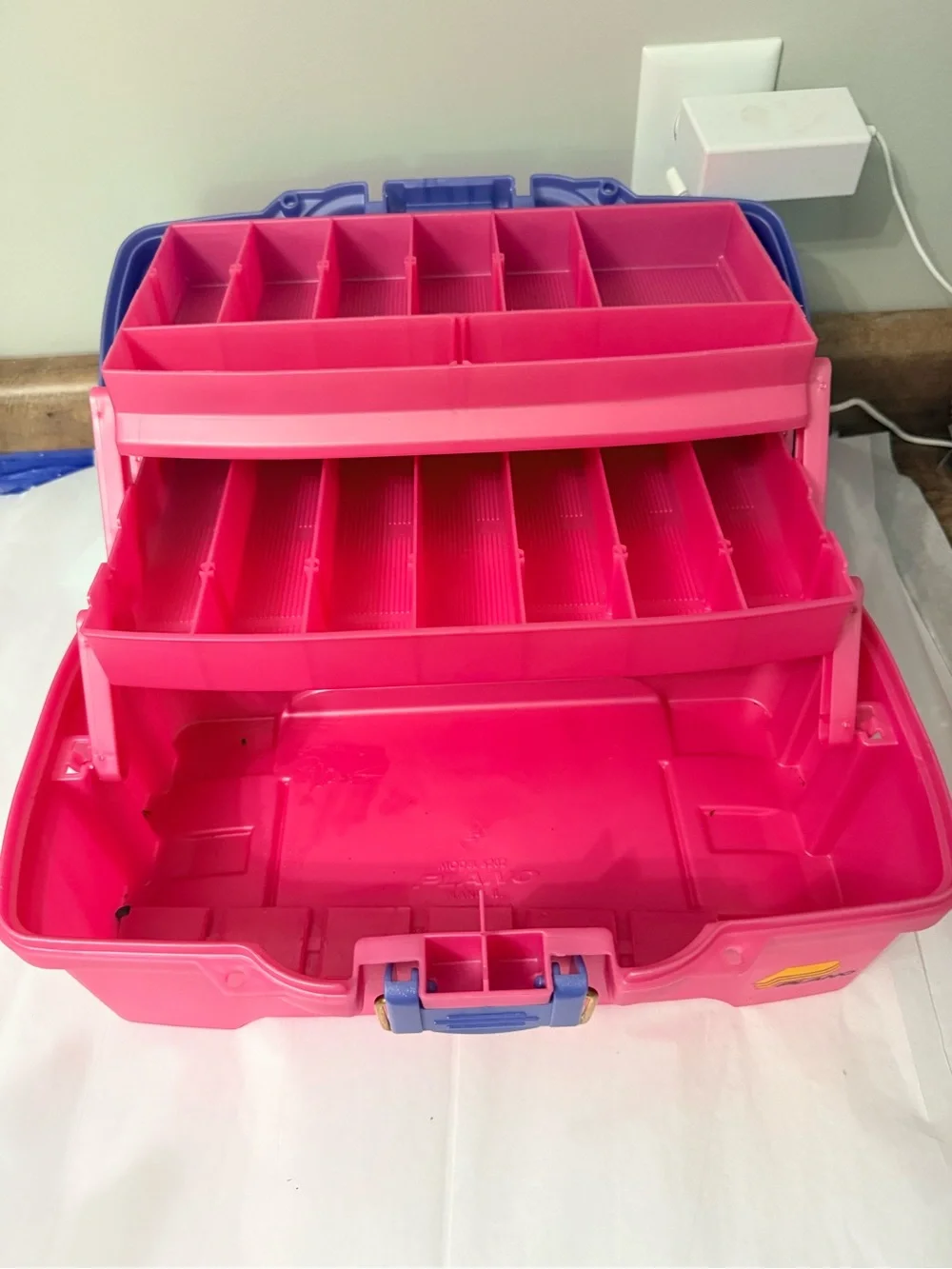 Plano 6202 Pink Periwinkle Two Tray Tackle Box Craft Organizer USA